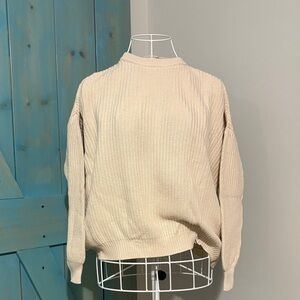 Casual basic Beige Crew Neck Sweater
